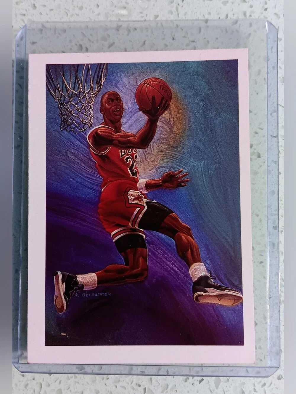 1990-91 NBA Hoops Michael Jordan Art Team Card Checklist #358 Bulls
